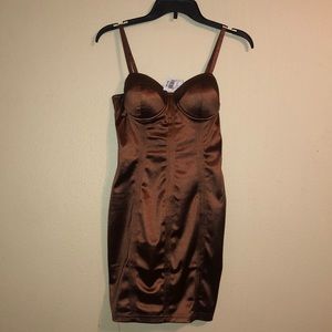 Brown mini dress